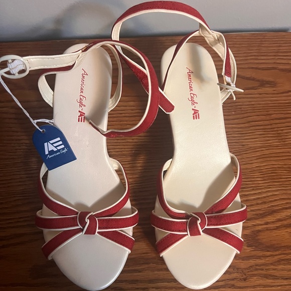 American Eagle Outfitters Shoes - American Eagle Outfitters Red and Cream Women's Sandals. Size 7